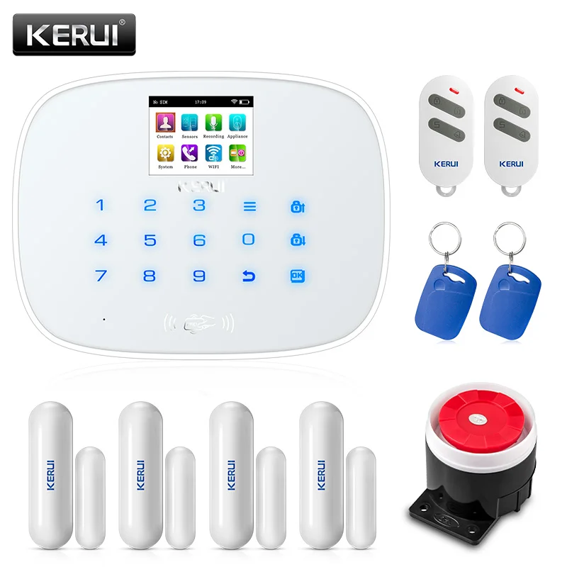 kit 1 KERUI W193 3g WiFi PSTN GSM домашняя охранная сигнализация костюмы 80 дБ ЖК 2,4 дюймов TFT цветной экран Alarma Каса - Цвет: kit 1