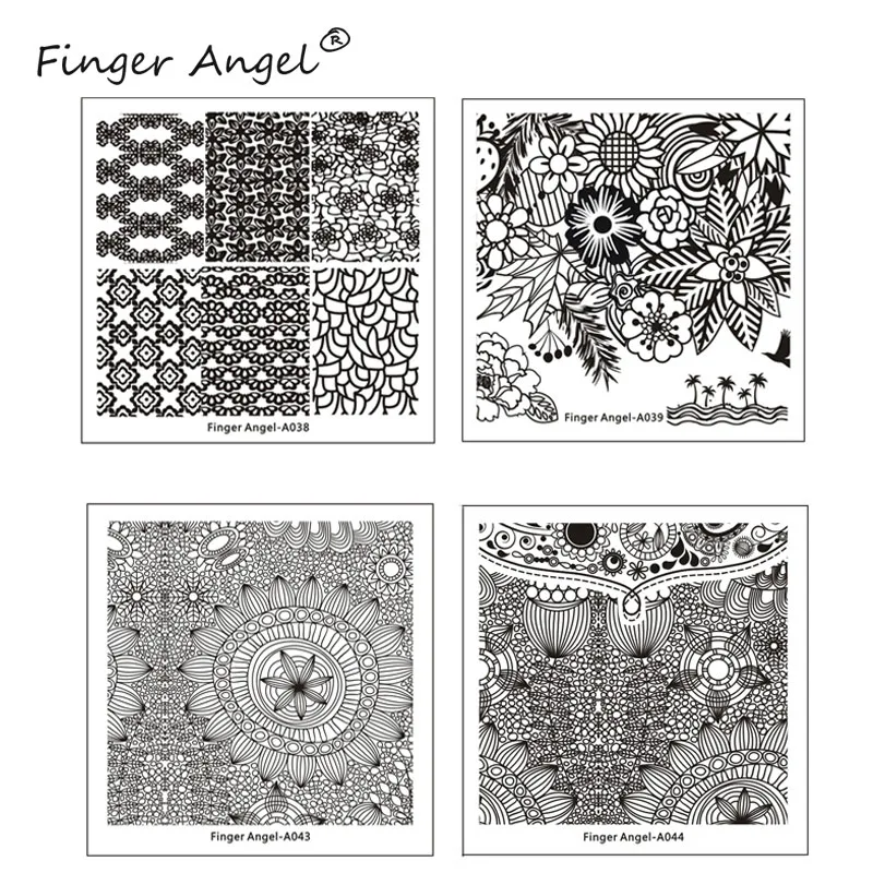 Квадратные пластины для дизайна ногтей finger angel 10 шт. желеобразная стемпер скребок