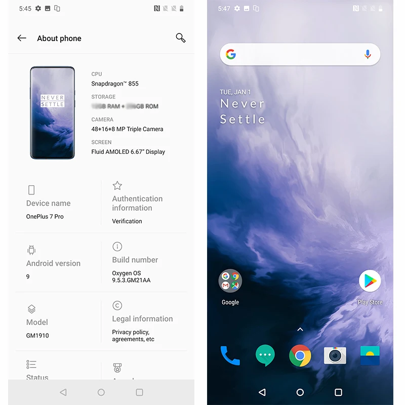 Оригинальный смартфон OnePlus 7 Pro 8 ГБ 256 Snapdragon 855 48 МП тройная камера заднего вида 6 67
