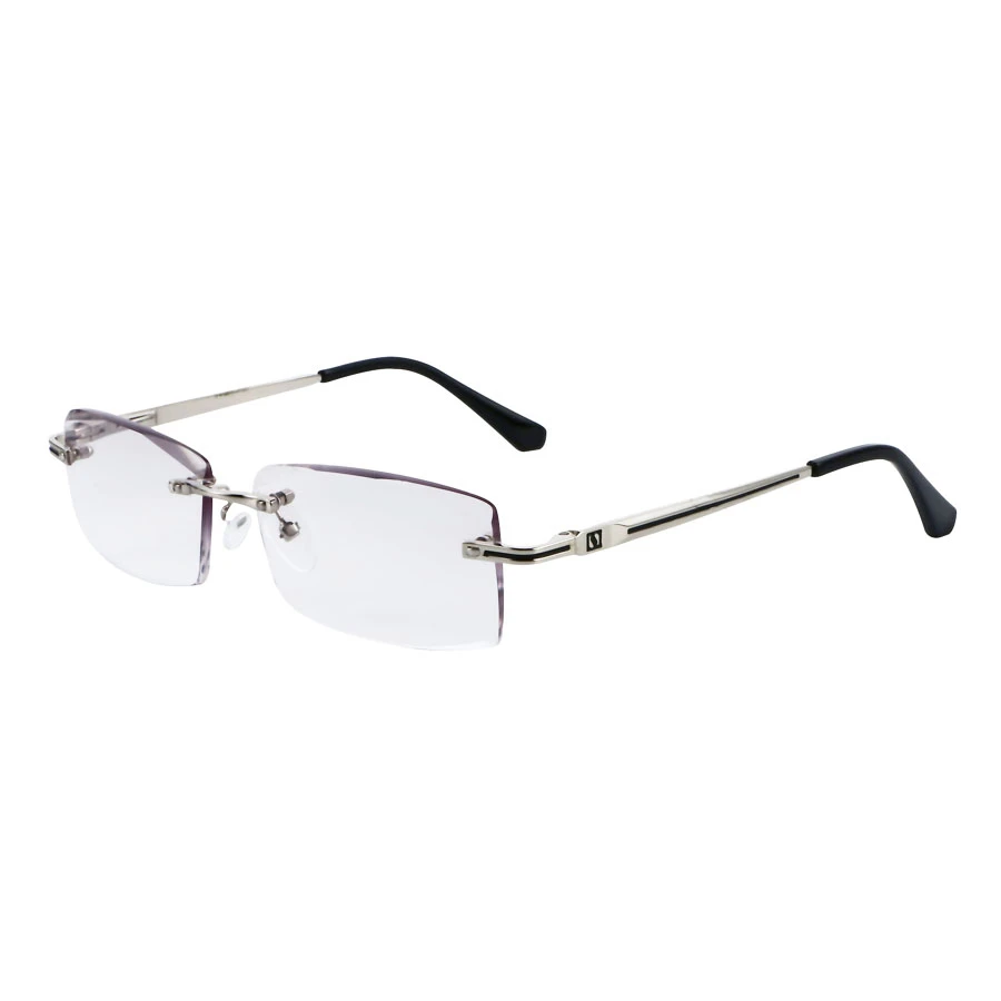 Мужские очки без оправы для чтения мужские против усталости серые линзы