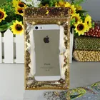 Блестящий Золотойпрозрачный самоуплотняющийся пакет на молнии 14*22 см, пластиковый розничный пакет для хранения, пакет на молнии, розничная упаковка с отверстием для подвешивания