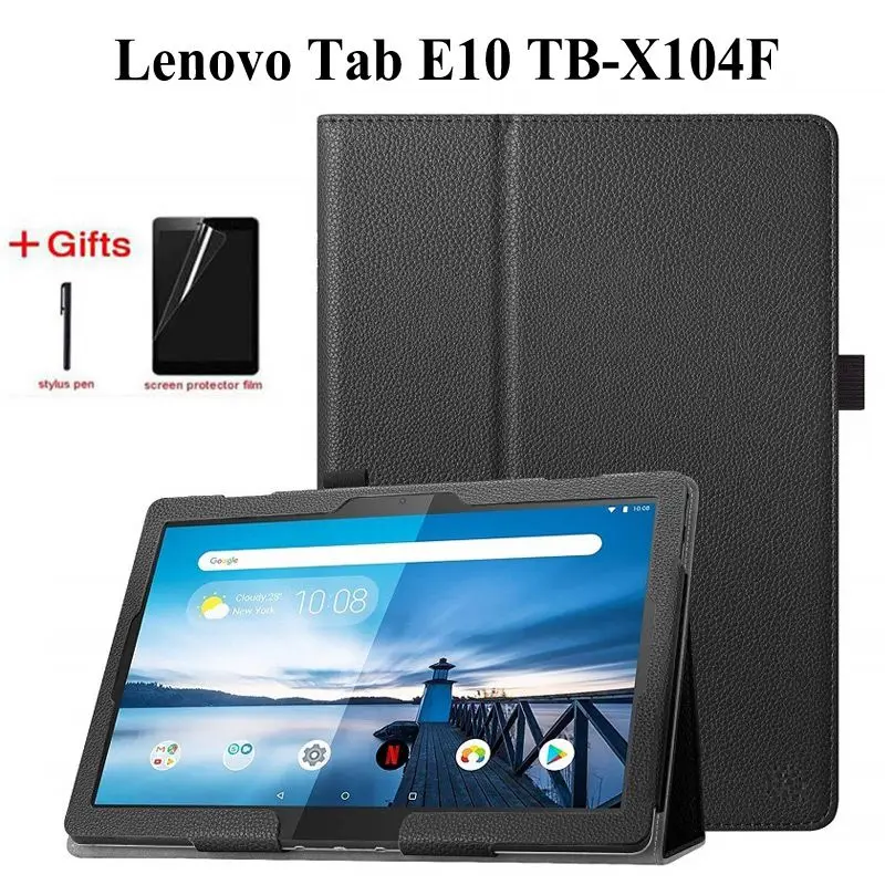 Складной чехол книжка кожаный для планшета Lenovo Tab E10 TB X104F новый релиз планшетный