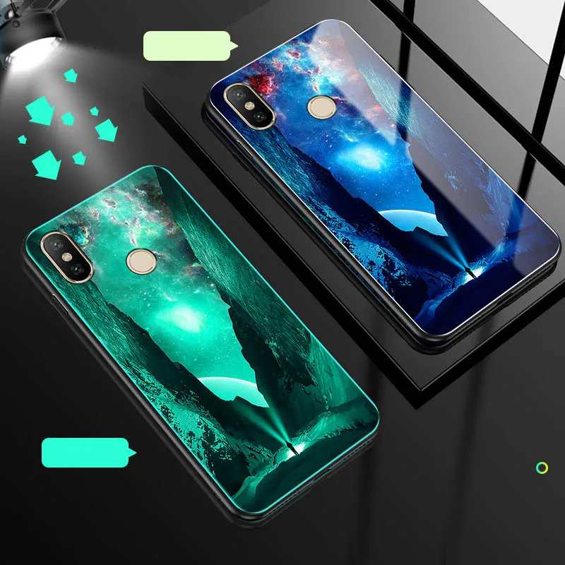 Чехол в виде светящегося стекла для Xiaomi Mi 9 8 A3 Lite A1 A2 A3 задняя крышка для huawei P20 honor play honor 10 v10 9X8X7X9 Lite чехол - Цвет: 04