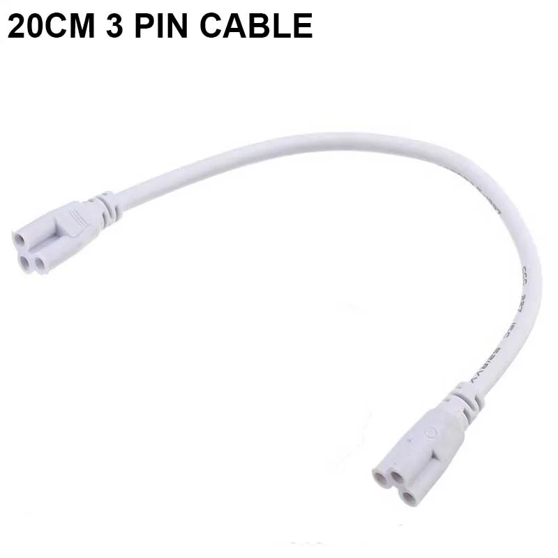 20CM 3 PIN CABLE BEYLSION США ЕС разъем T5 T8 электрический провод разъем с переключателем вкл/выкл 20 см 30 см шнур питания Удлинитель для светодиодный светильник - Цвет: 20CM 3 PIN CABLE