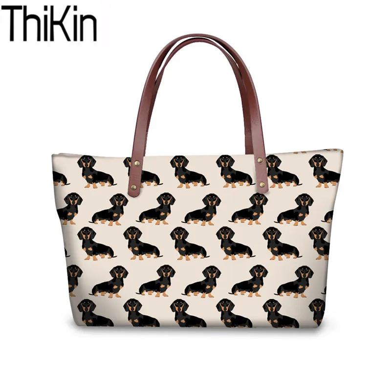 THIKIN/женские сумки на плечо с принтом Doxie Dachshund для женщин, модная сумка с ручкой сверху, женские сумки-мессенджеры, сумка для книг для девочек