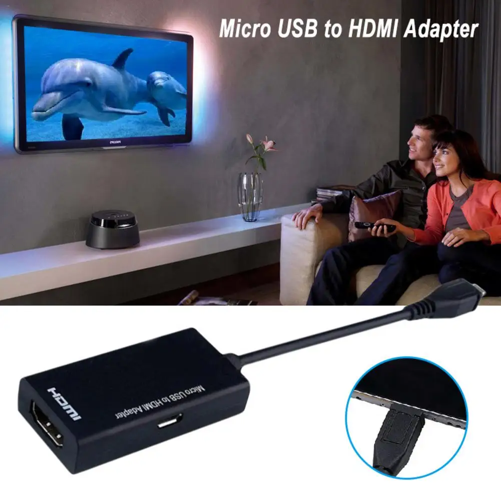 Новый высококачественный Черный Micro USB к HDMI Мужской женскому высокая скорость HDTV