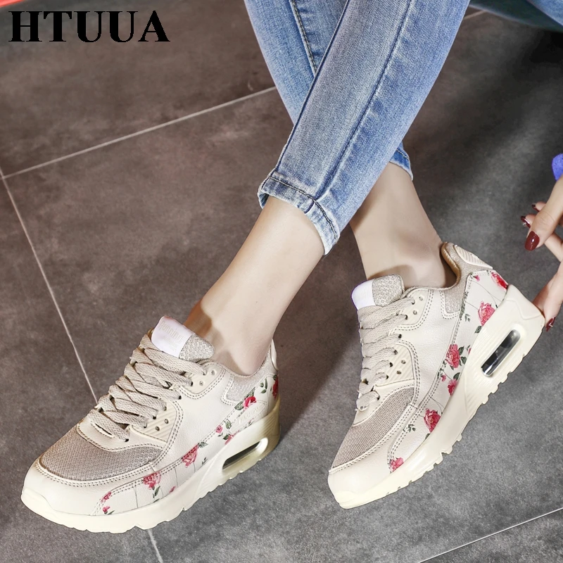 HTUUA/Новинка 2019 года сезон осень кроссовки на массивной платформе с цветочным