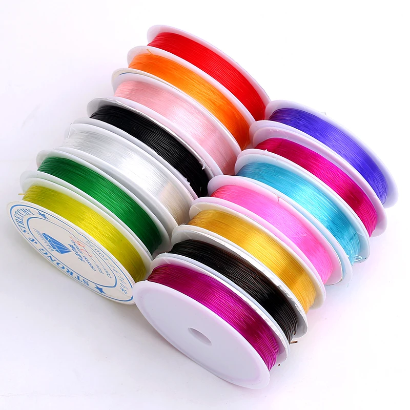 10 рулонов цветной гибкий эластичный нейлоновый шнур ювелирный браслет нить для