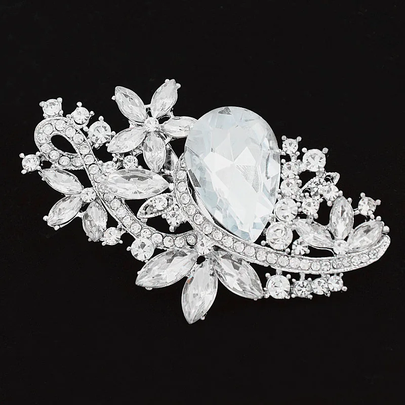 3 2 дюймов Огромный цветок Роскошный Большой Кристалл женская свадебная брошь для