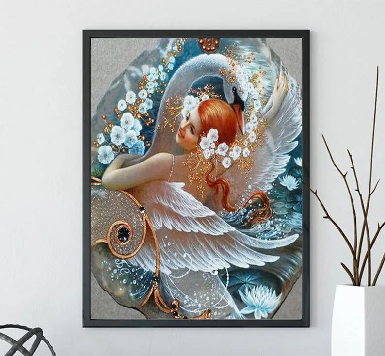 5D DIY Алмазная картина цветок лебедь девушка аксессуары алмазная Вышивка Полный