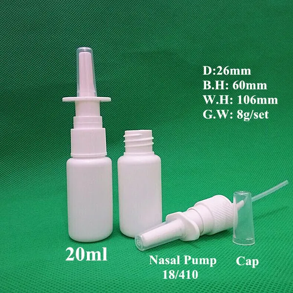 

Free Shipping 100+2 sets 20ml Empty Plastic Nasal Pump Spray Bottles Mist Nose Sprayer Pump Bottle