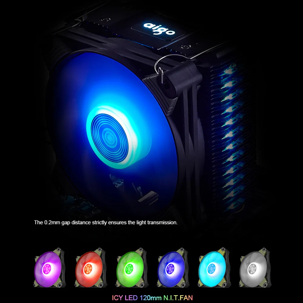 Aigo K4 RGB Led cpu кулер вентилятор радиаторы радиатор 120 мм бесшумный ПК Вентилятор охлаждения Высокое качество Intel AMD 12 В cpu вентилятор Поддержка любого процессора