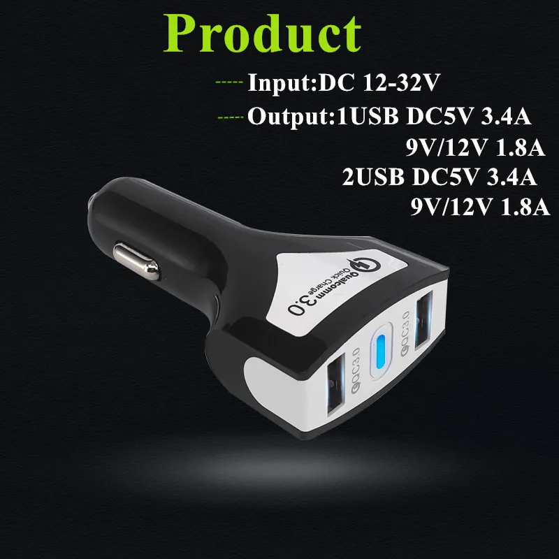 Быстрая зарядка 3 0 2 автомобильное зарядное устройство 5V3A QC быстрая Dual USB