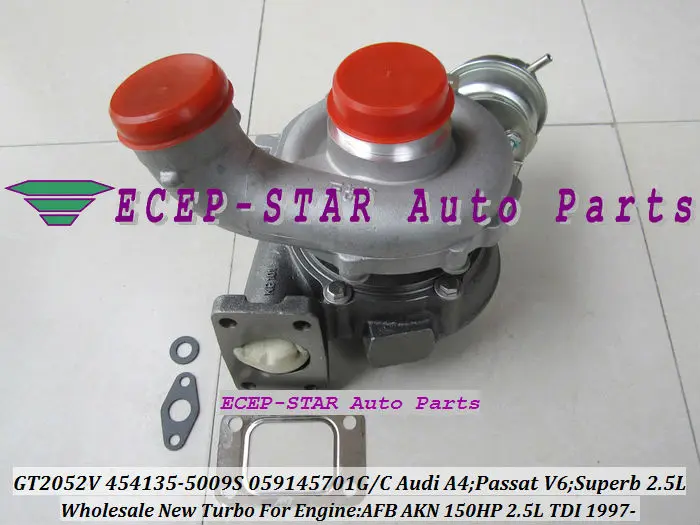 GT2052V 454135-5009S 454135 059145701G/C Турбокомпрессор для AUDI A4 SKODA Superb VW PASSAT V6 1997-AFB AKN 2.5L TDI 150HP |