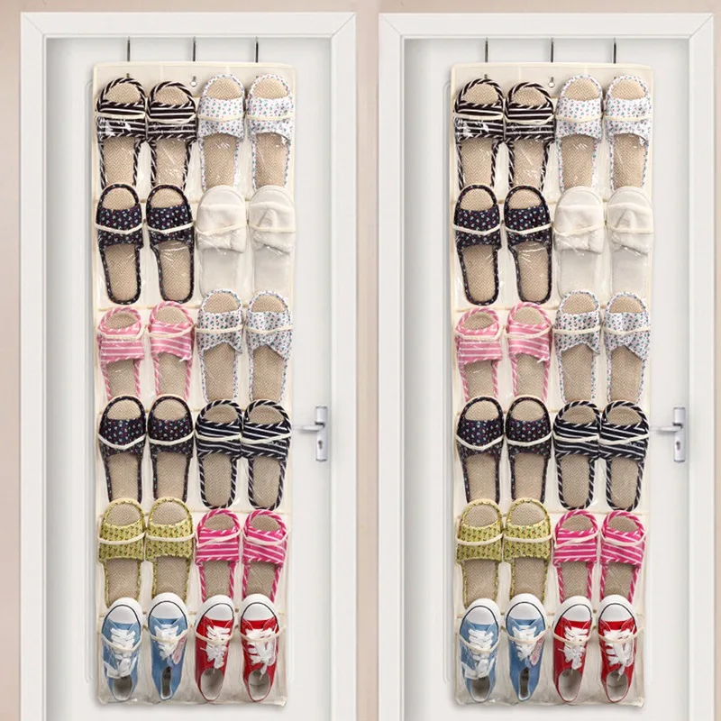 

24 Grid Wardrobe Wall Door Back Hanging Bag Sock Shoe Underwear Storage Bags Door Wall Hanging Storage Closet Wardrobe Organizer