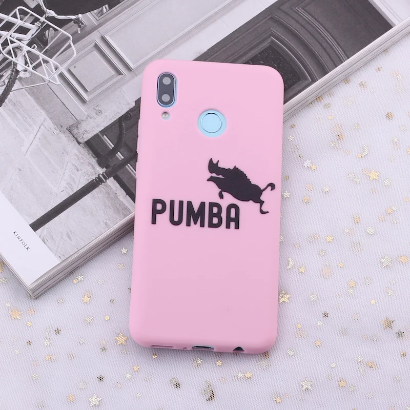 Pink Для huawei Honor mate 10 20 Nova P20 P30 P Smart Hakuna Matata Король Лев карамельный силиконовый чехол для телефона Capa Fundas Coque - Цвет: Pink