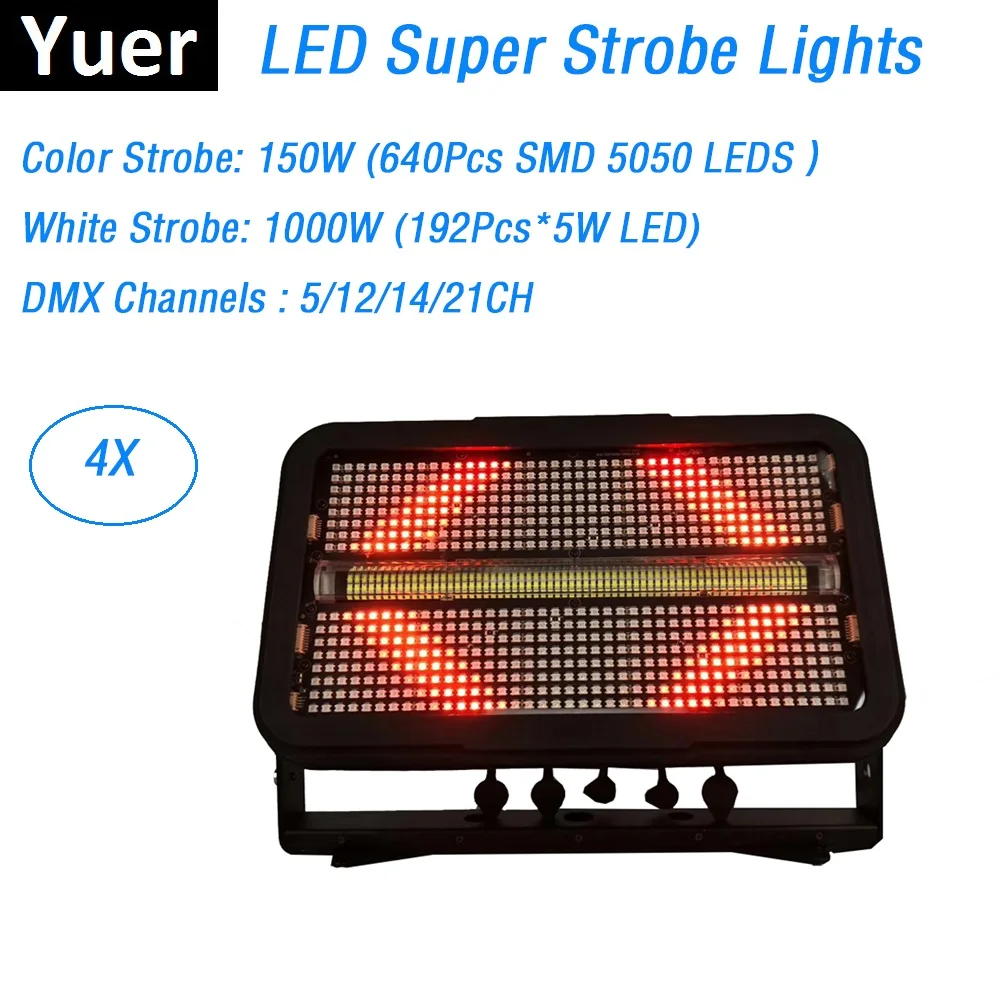 

4XLot 1400W LED Super Strobe Lights For Dj Disco Party Lights DMX Flashlights For Stage Lights Club Disco Lights DMX Controller