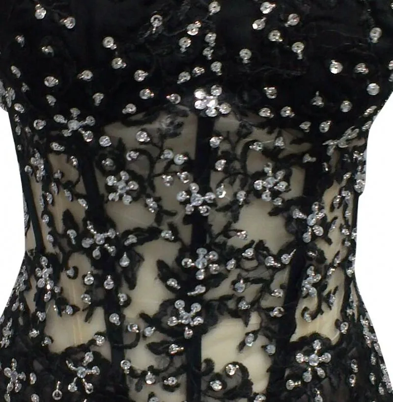 Блестящее прозрачное пикантное платье для выпускного из органзы с блестками и