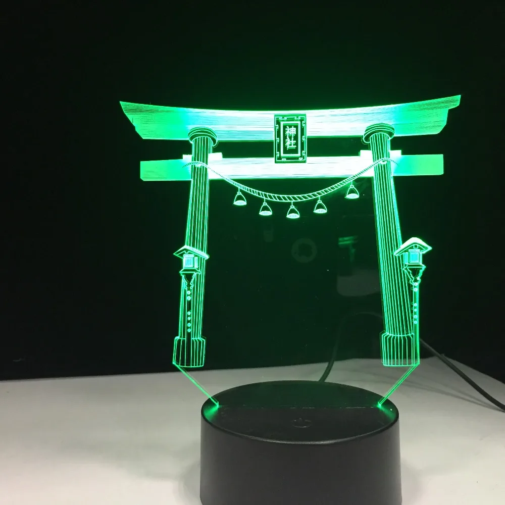 Японский Храм тороро USB 3D светодиодный ночной Светильник многоцветный RGB