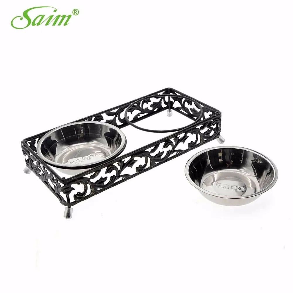 Кормушка для собак двойная кормушка кошек металлическая миска воды маленьких