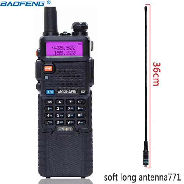 BaoFeng UV-5R 5 Вт 3800 мАч длинный литий-ионный аккумулятор двухдиапазонный 136-174 и 400-520 МГц Ham CB двухстороннее Радио рация передатчик UV5R - Цвет: black add 771