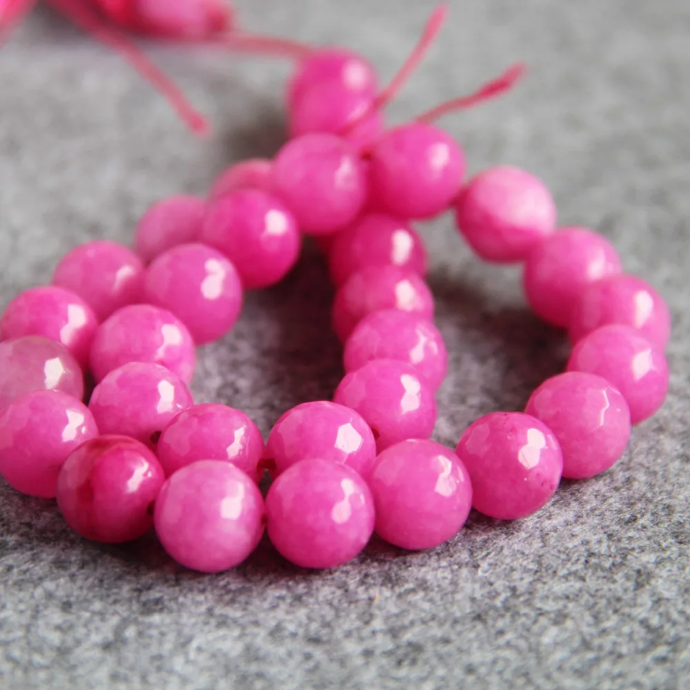 

Necklace&Bracelet 12mm New Natural Purple Chalcedony Beads Round Shape DIY Beads Stone Faceted Fashion Jewelry Making