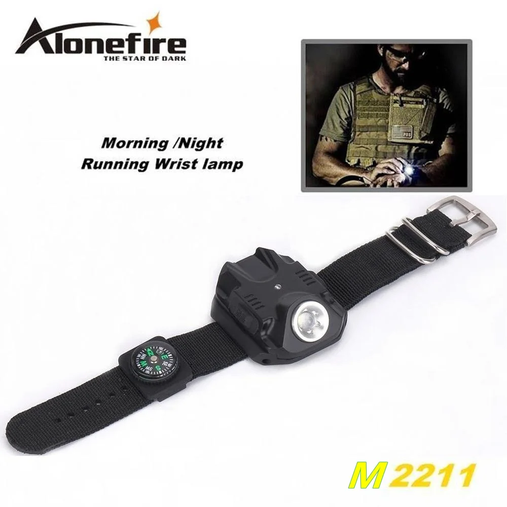 M2211 часы перезаряжаемый портативный фонарик CREE R2 светодиодные наручные USB