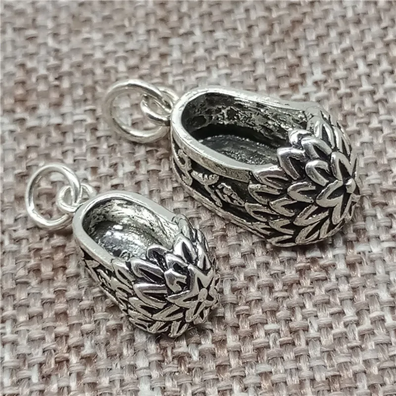 

2 Pieces of 925 Sterling Silver Baby Shoe Charms Pendants for Bracelet Necklace