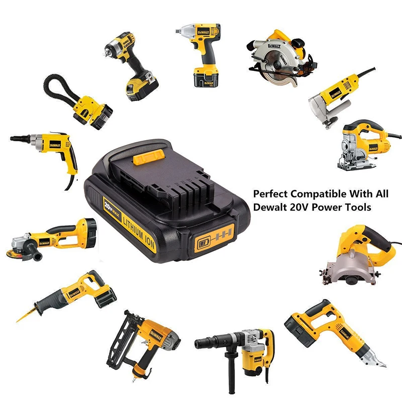Литий-ионная аккумуляторная батарея для Dewalt 20 в 2000 мАч 2 А сменная
