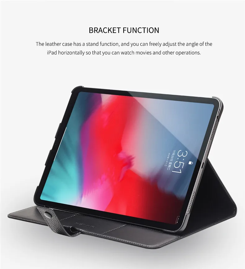 QIALINO Стильный флип-чехол из натуральной кожи для iPad Pro 12,9, роскошный Ультратонкий чехол-подставка с подставкой для 11 дюймов