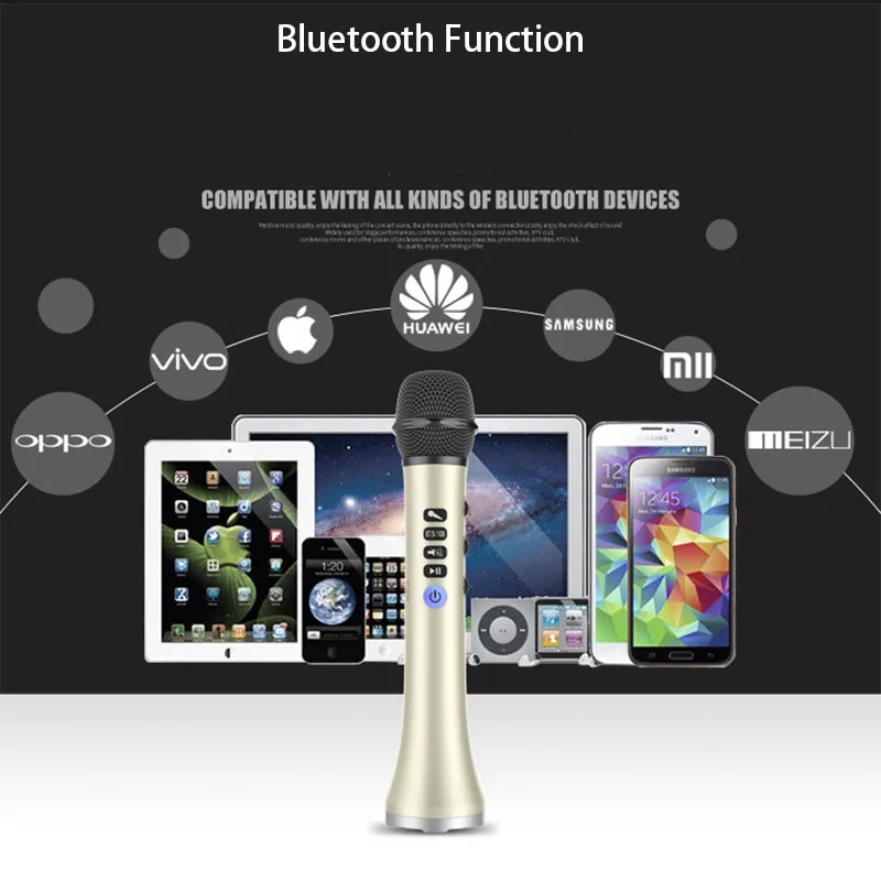 Беспроводной караоке микрофон Professional 15 Вт Портативный USB Домашний KTV для