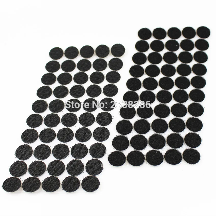 15mm 15 мм 100 пар белый и черный волшебный нейлоновый стикер двухсторонний клейкий Крючки Петли, диски белый круглый крепеж ленты для шитья - Цвет: 15mm