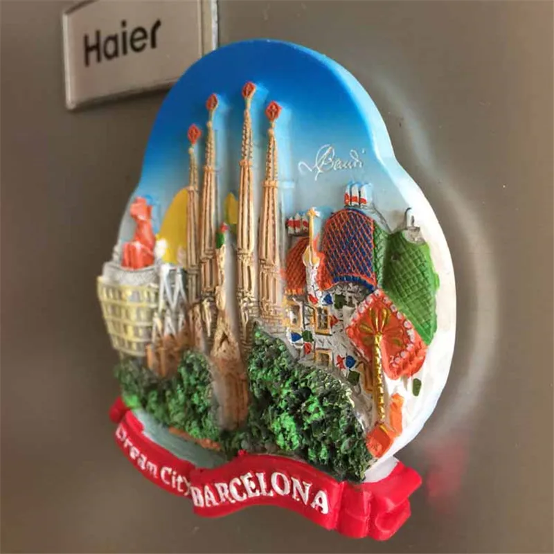 Барселона, Испания туристический сувенир путешествия 3D Смола декоративный магнит для холодильника ремесло идея подарка