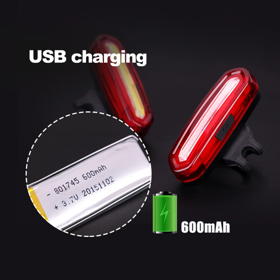 Портативный USB Перезаряжаемые велосипед хвост светильник Водонепроницаемый