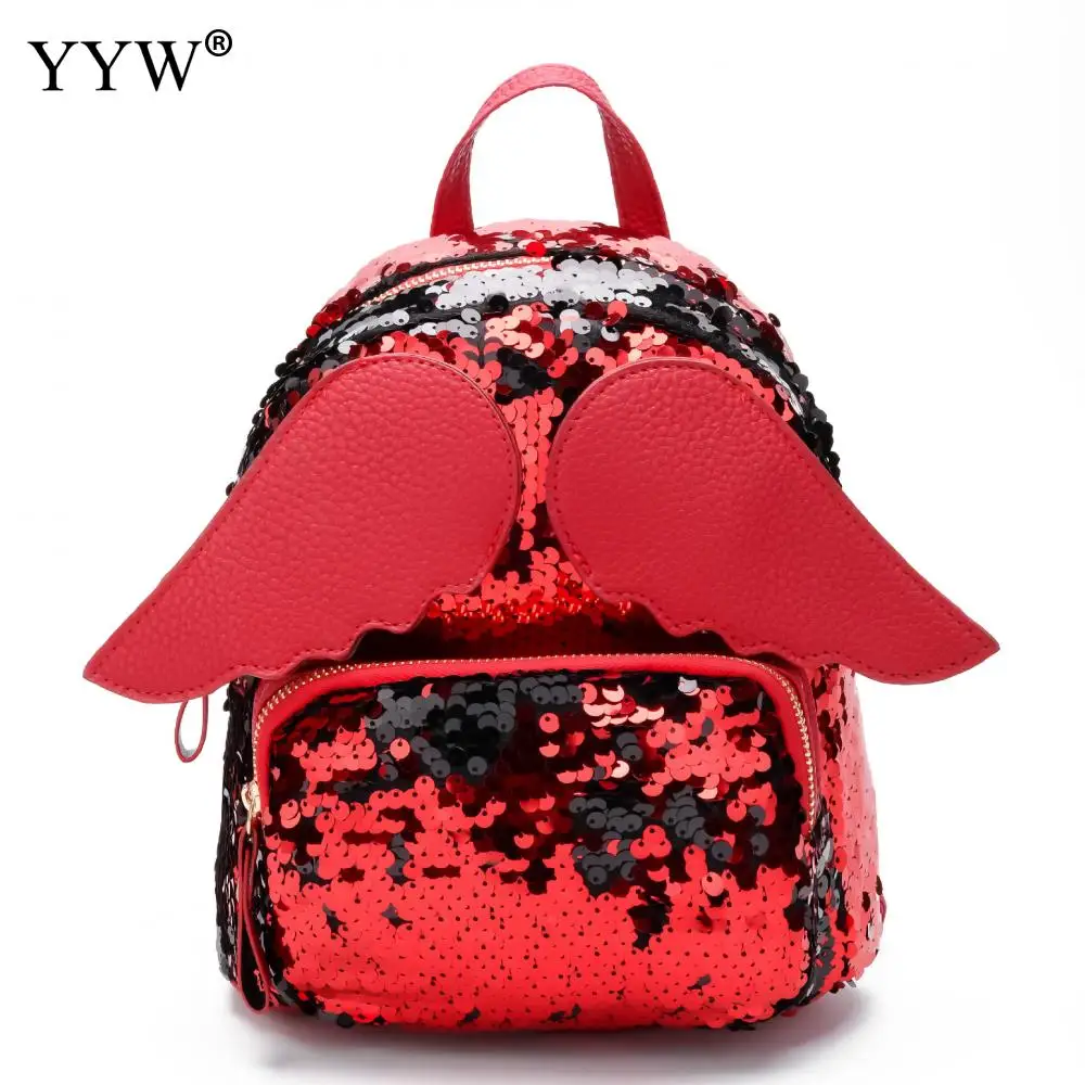 Рюкзак женский с блестками модная миниатюрная сумка на плечо маленький ранец