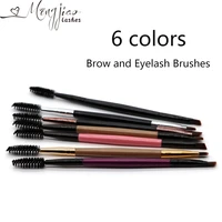 6 colors brush double eyebrow brusheyelash brushes comb beauty eyebrow eyelashes brush professional makeup brushes for women