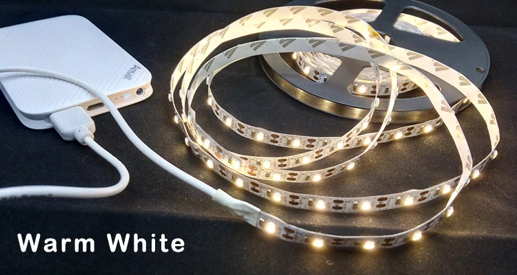 Светодиодная лента 1 м 2 usb ha condotto la luce di striscia 5 в 3528 smd rgb caldo/bianco freddo flessibile tv sfondo
