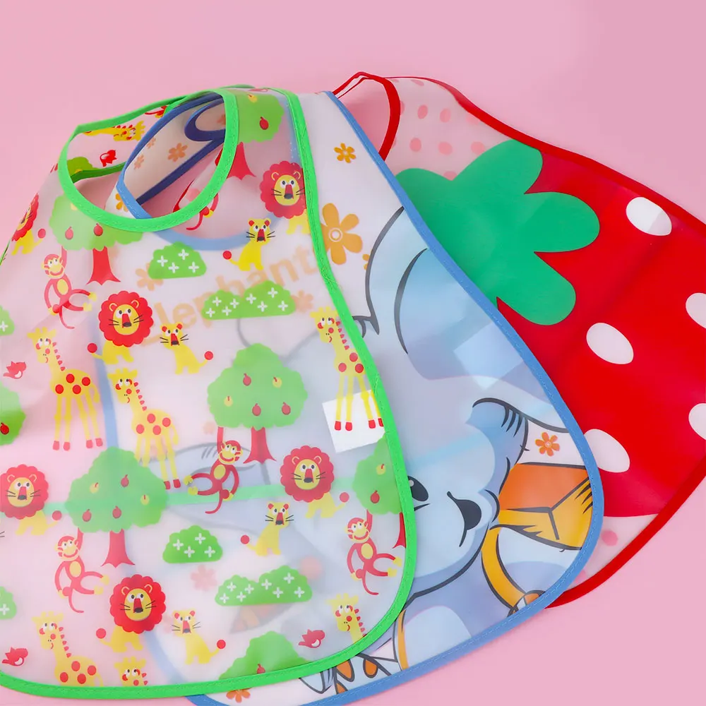 1Pcs Cartoon Animal Baby Bibs Waterproof Lunch Feeding Bibs Cute Cloth Towels Apron Kids Feeding Accessories