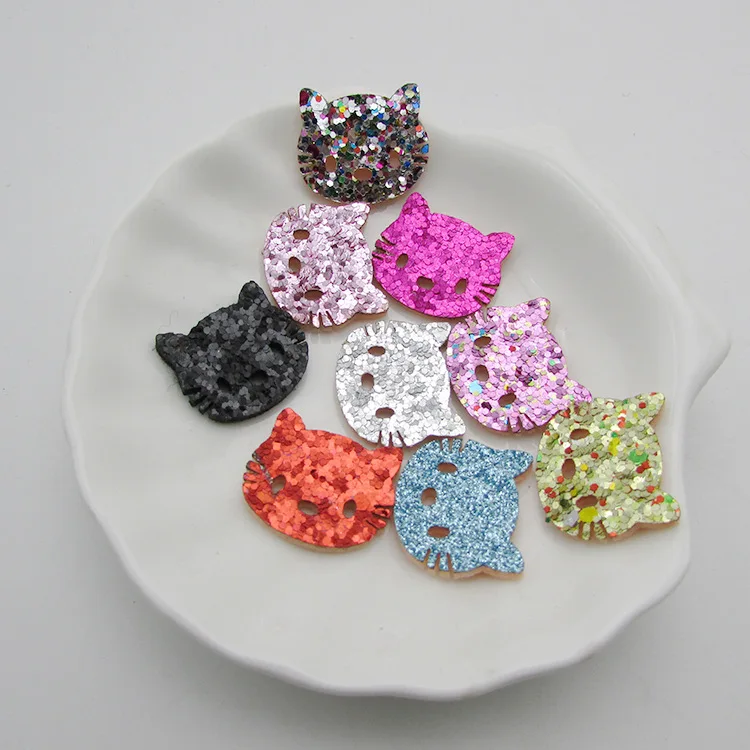 Патчи с блестками для головы Китти 18 шт. мягкими вставками 2 2x1 8 см Аппликации