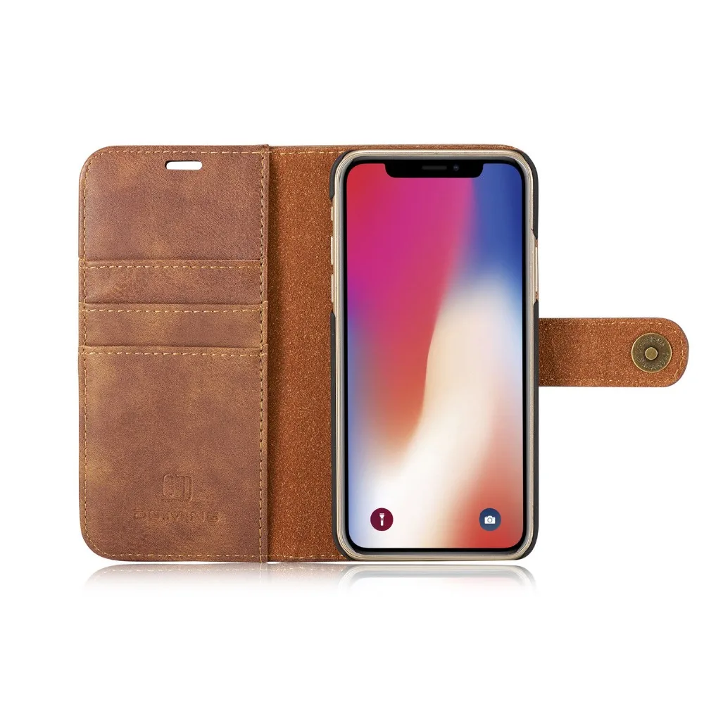 Для iPhone 11 Pro XS Max XR X 6 7 8 Plus pu ретро кожаный бумажник съемный магнитный чехол для карт 2 в 1