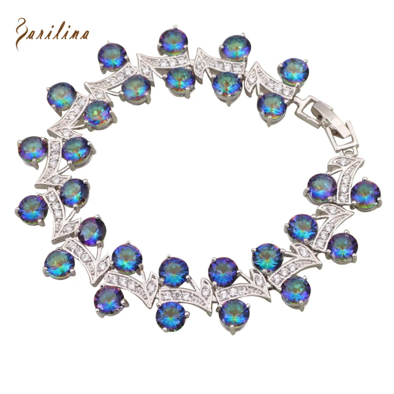 Фантастические изящные ювелирные изделия синий Радуга Мистик кубический