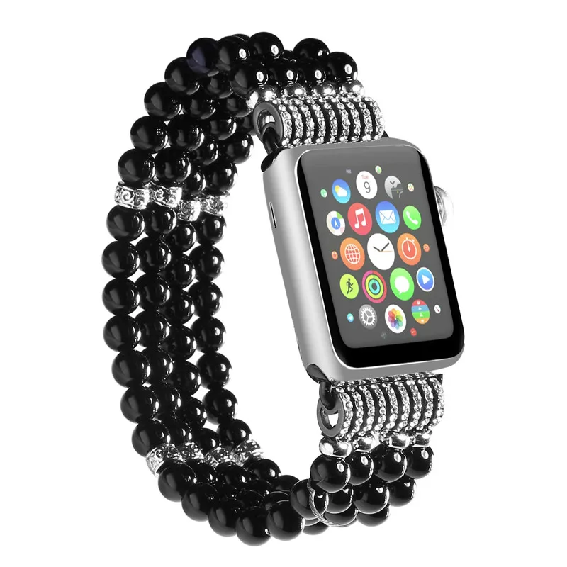 Для женщин агат стрейч браслет для Apple Watch группа iWatch Seies 1/2/3/4 38 мм 42 40 44 ремешок