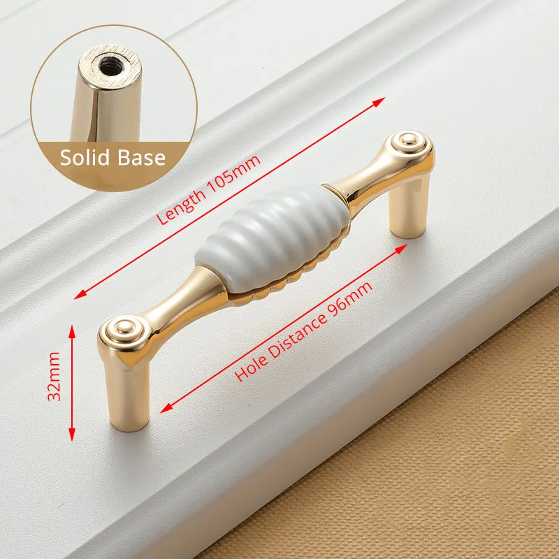 Handle-1073-96GW KAK белая Creamic золотая для шкафа ручки и ручки выдвижные ящики кухонные дверные ручки Золотая Мебельная ручка дверная фурнитура для шкафа - Цвет: Handle-1073-96GW