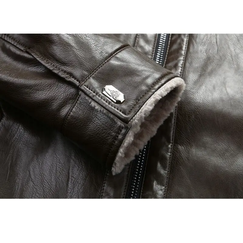

new Plus size 8XL 9XL 7XL 6XL Pilot Leather Jacket Brown Black Fur Genuine Leather Jacket Men Winter Natural Sheep skin Coat
