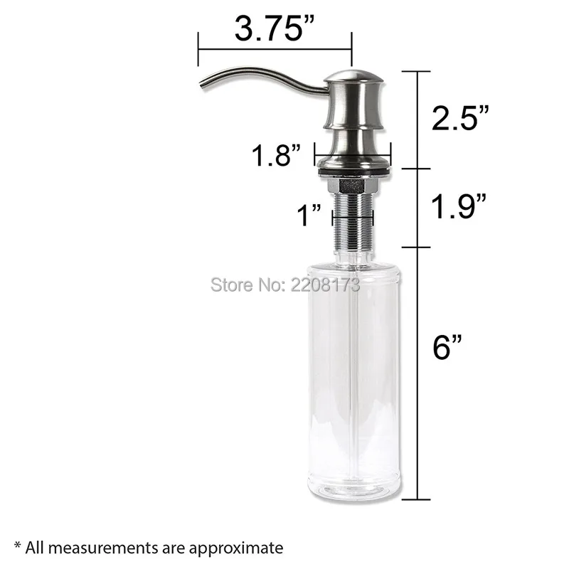 Высококачественный кухонный дозатор для мыла из 100% твердой латуни 5 лет гарантии