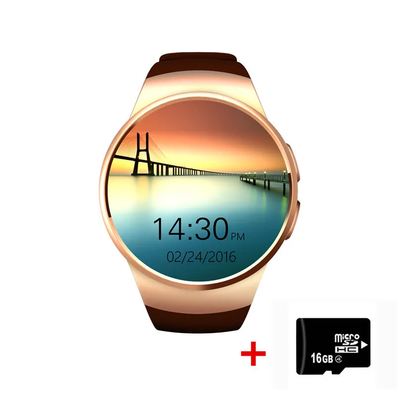 № 1 Bluetooth Смарт-часы Спорт Full HD Экран SIM TF карты smartwatch для Android и IOS samsung gear s2 s3 s9 - Цвет: gold add 16GB