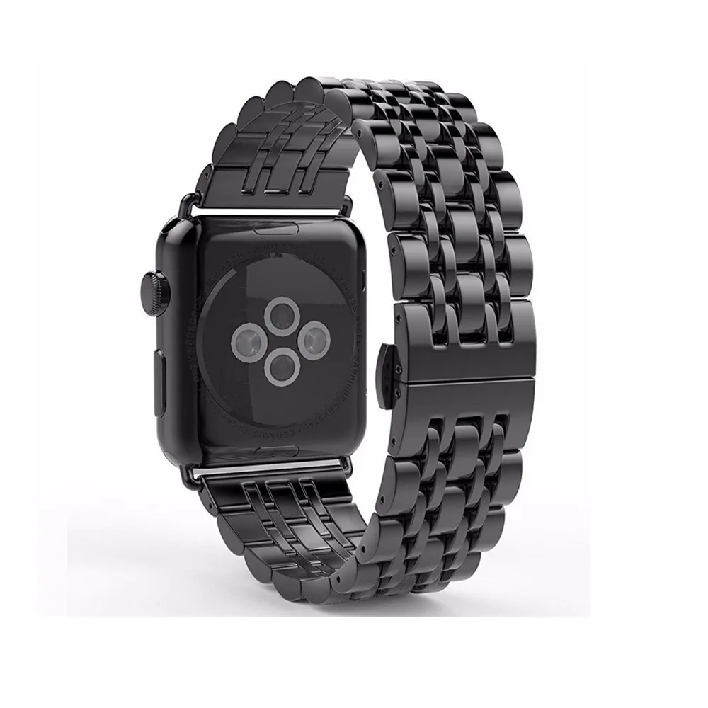 Роскошный металлический ремешок из нержавеющей стали для Apple Watch, 4 ремешка, 44 мм, 40 мм, iwatch, 42 мм, correa, 38 мм, браслет, наручный ремешок для часов 5, 3, 2