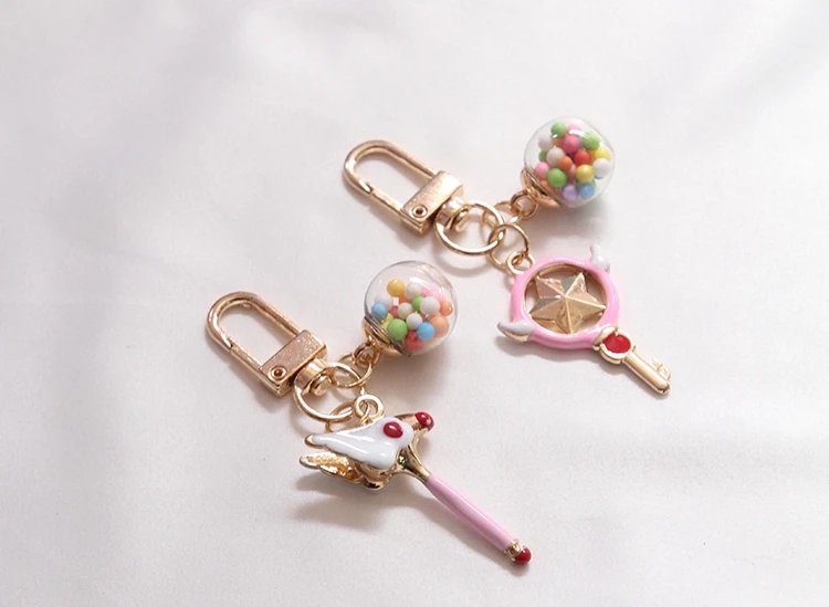 Карта Sakura Pin крылья звезда супер милый шар подарок бойфренд цепь с ключом помпон