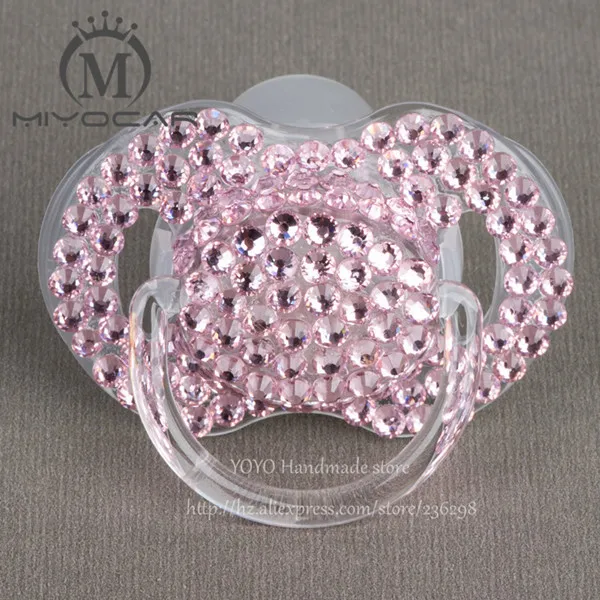 0 to 6m pink MIYOCAR Персонализированные-любое имя Красочные Bling bling соски зажимы/пустышка держатель цепи пустышки зажим/зажим для прорезывателя для ребенка - Цвет: 0 to 6m pink
