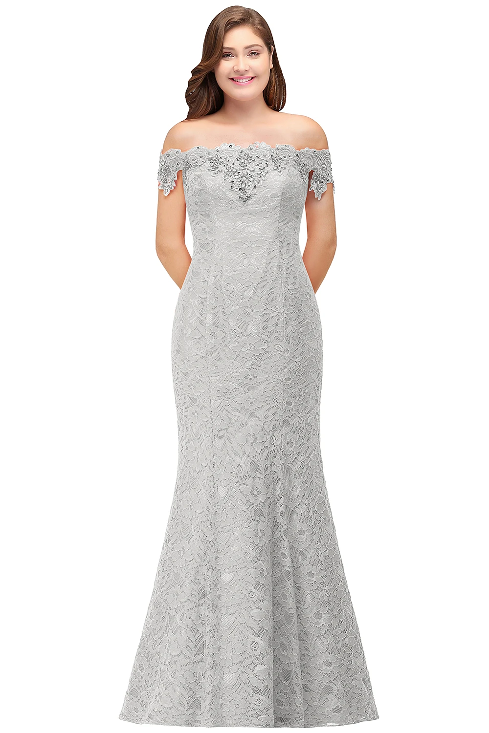 Vestido de festa longo Русалка из бисера размера плюс кружевные платья подружек невесты